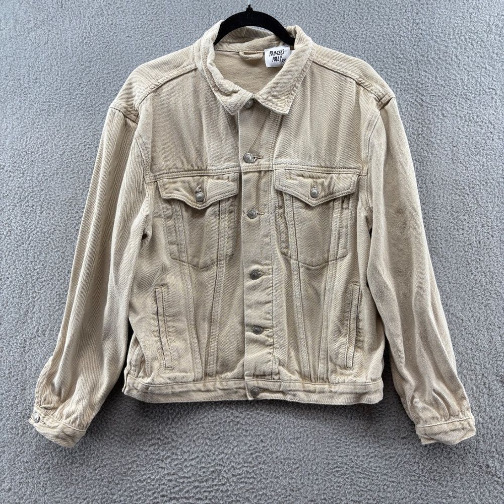 Princess Polly Western Denim Jacket Beige Size XS-S - Picture 4 of 10